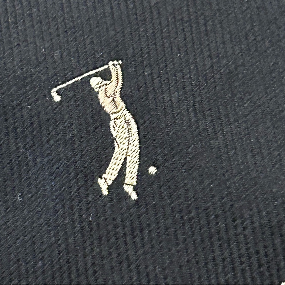 Black Silk Tie with Golfer Image Classy Look
